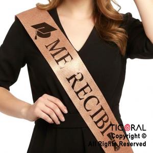 BANDA GLITTER ME RECIBI COLOR ROSA GOLD x 1 UNIDAD